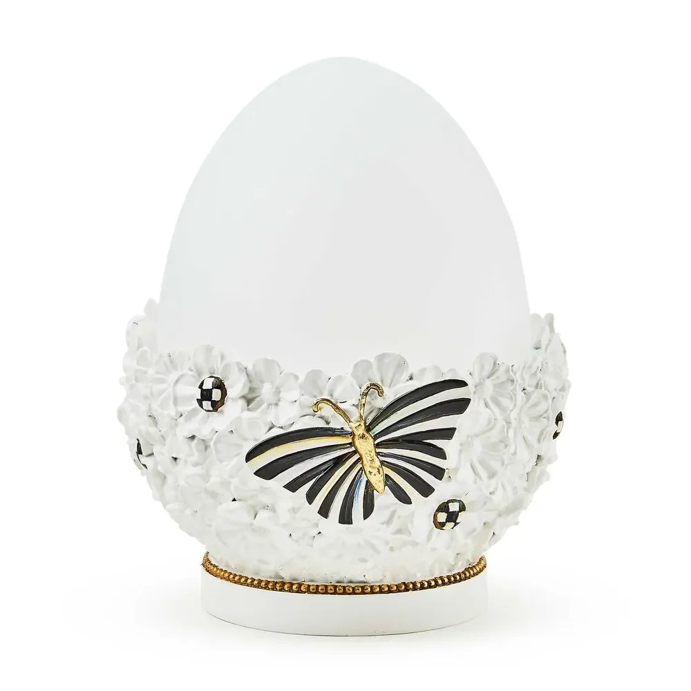 MACKENZIE-CHILDS White Rabbit Illuminated Egg NEW